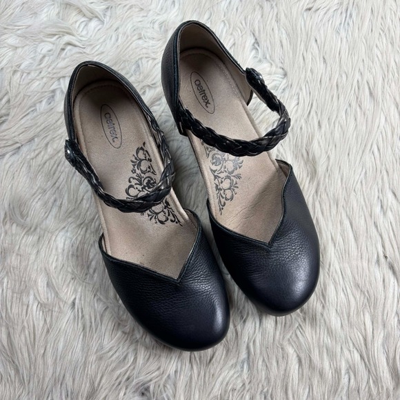 Aetrex Women's 10 Black Leather Mia Mary Jane Wedge Retro Feminine Classic - Picture 3 of 8